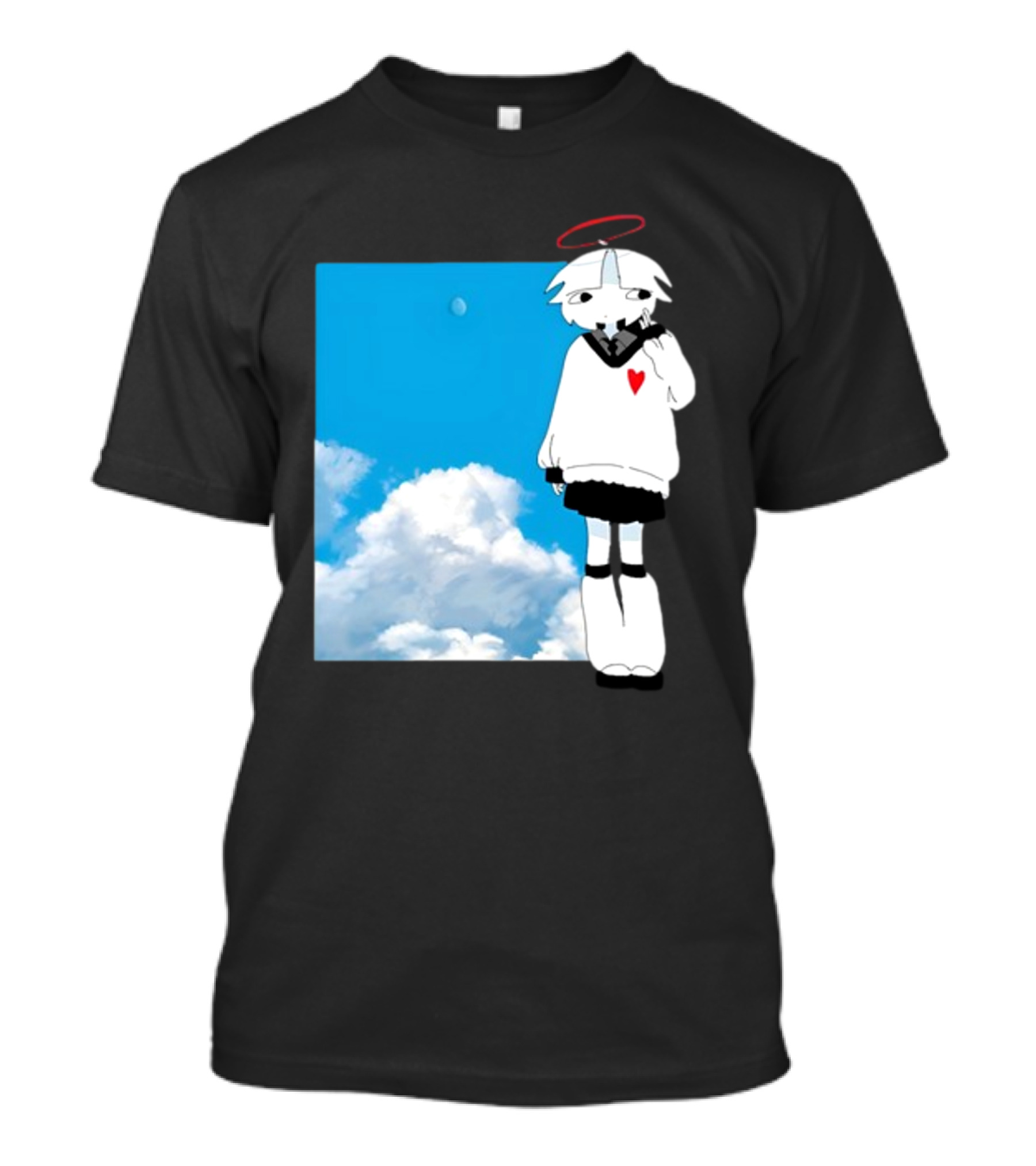 ChewChewer Loving Sky Cute Angel Halo Heart Clouds T-Shirt