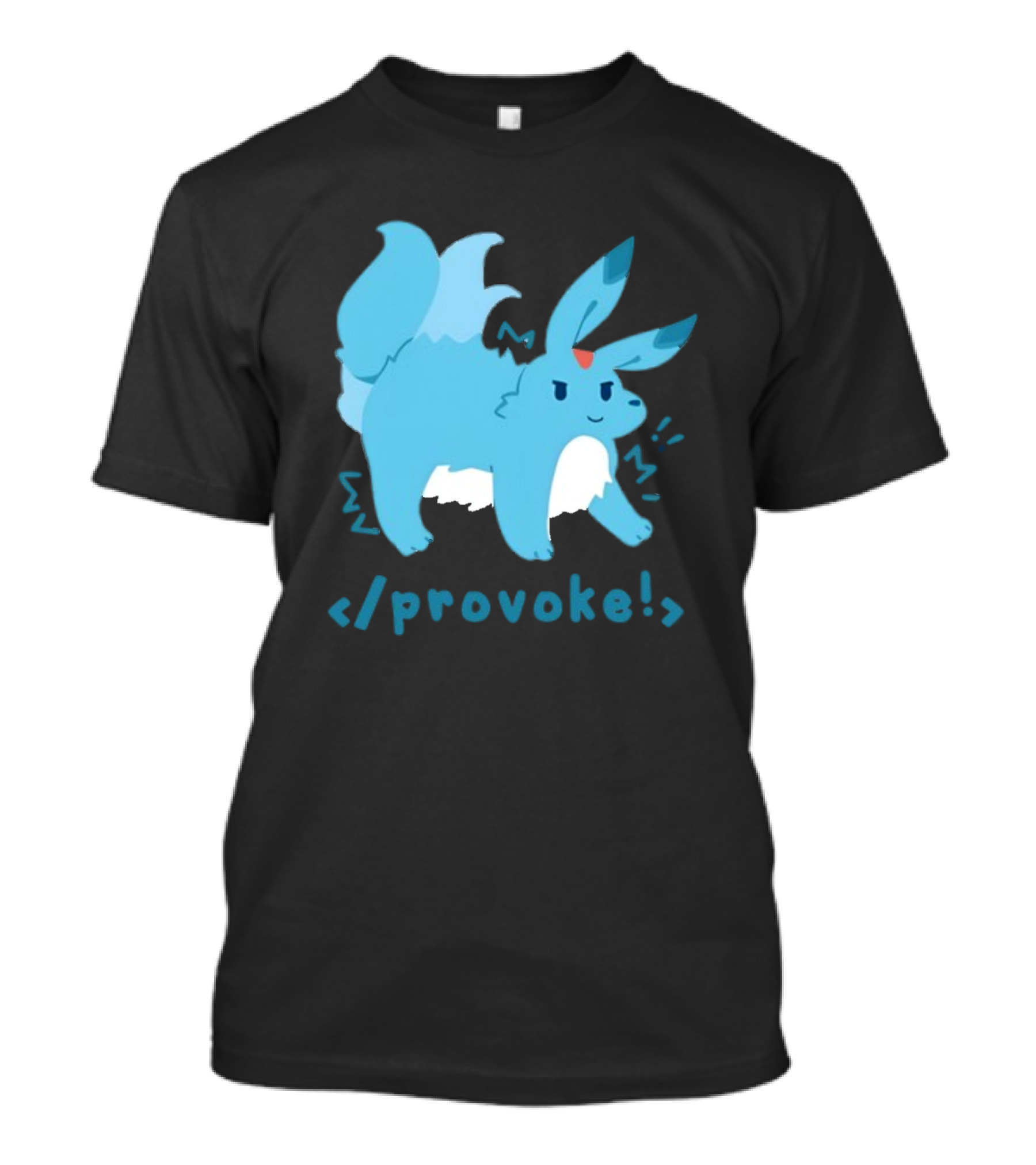 Provoke Pokemon Inspired Blue Character With Coding Element T-Shirt