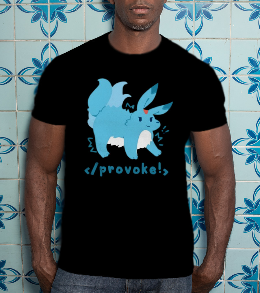 Provoke Pokemon Inspired Blue Character With Coding Element T-Shirt