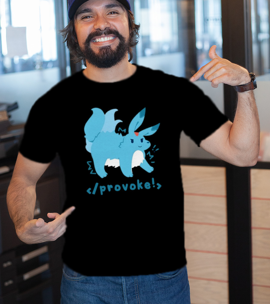 Provoke Pokemon Inspired Blue Character With Coding Element T-Shirt