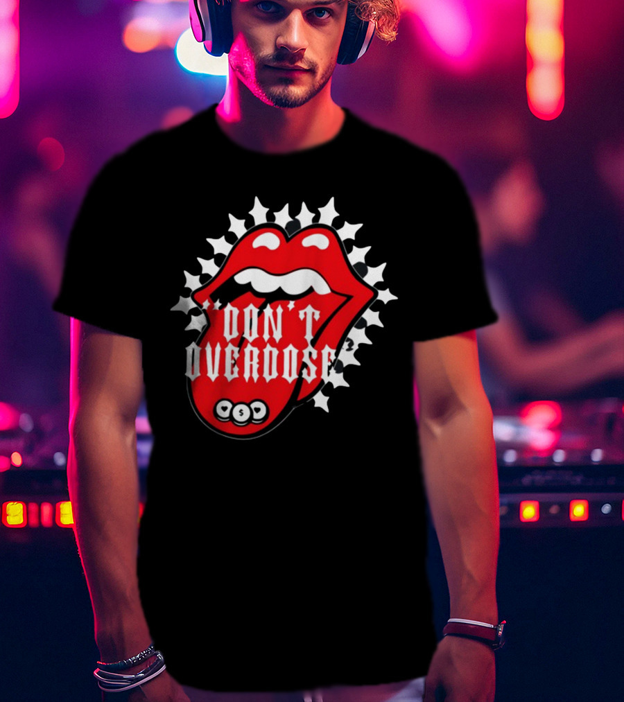 Upperlevel916 Evol Love Is A Drug Don't Overdose Iconic Red Lips T-Shirt