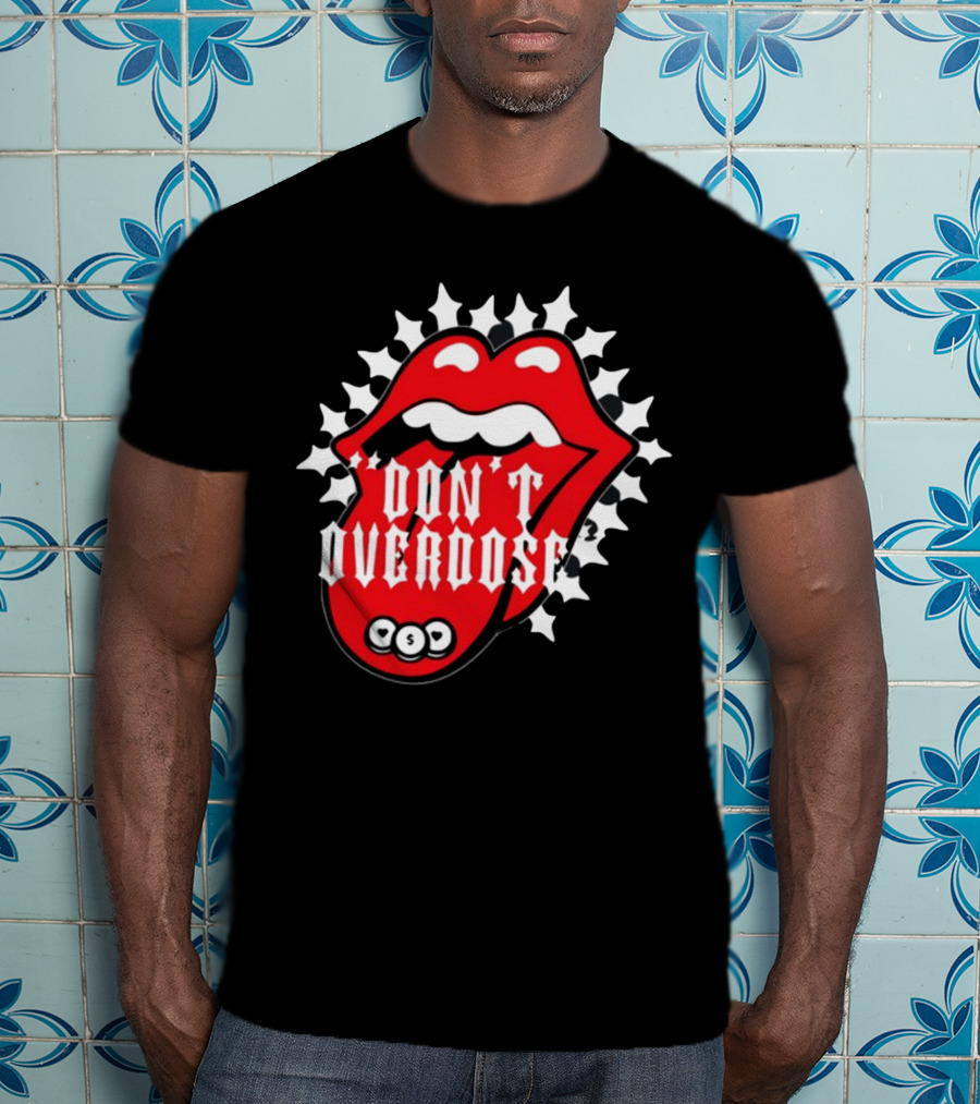 Upperlevel916 Evol Love Is A Drug Don't Overdose Iconic Red Lips T-Shirt