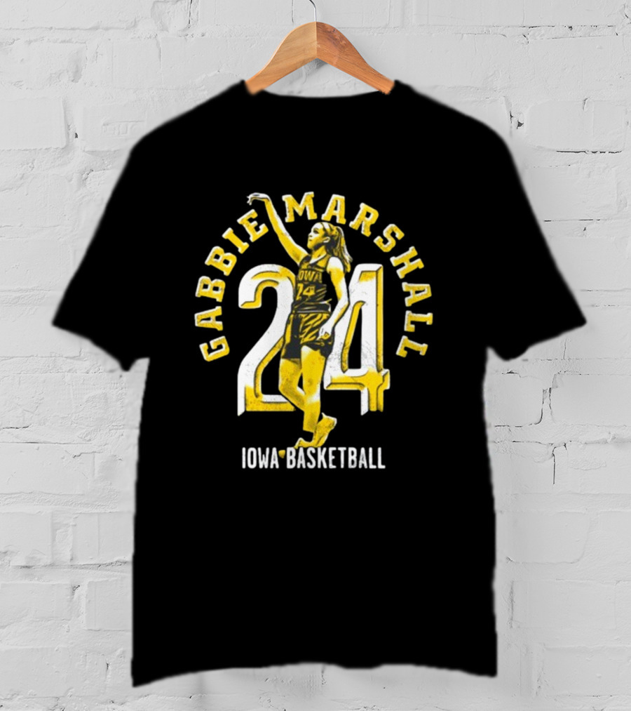 Gabbie Marshall 24 Iowa Basketball Player Iconic Jersey T-Shirt