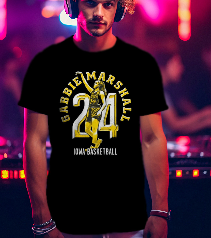 Gabbie Marshall 24 Iowa Basketball Player Iconic Jersey T-Shirt