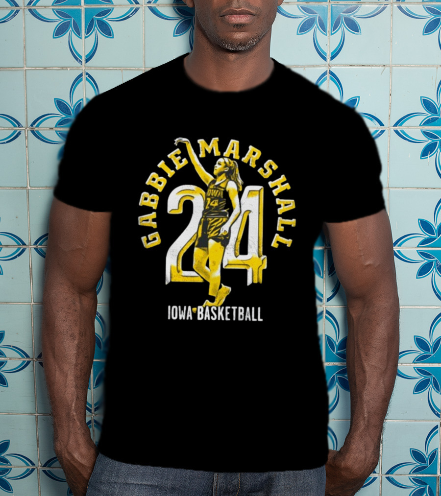 Gabbie Marshall 24 Iowa Basketball Player Iconic Jersey T-Shirt