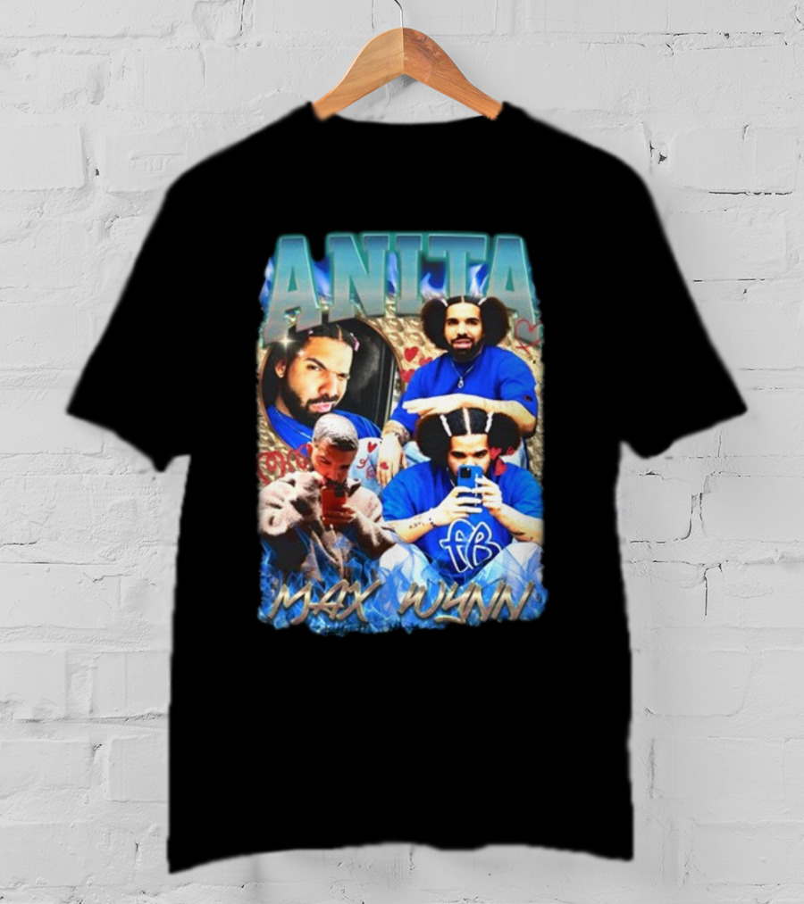Anita Max Wynn Goofy Garms Blue Photography Collage T-Shirt