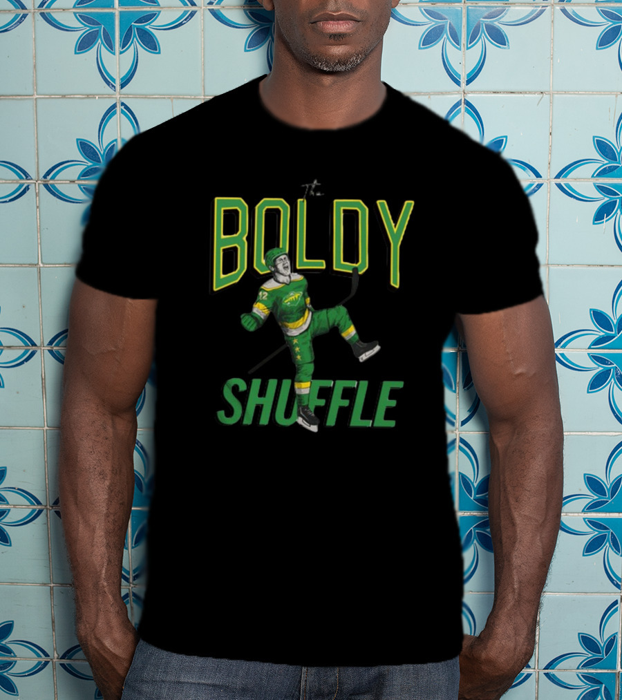 Hockeylodge Boldy Shuffle Hockey Player Green Jersey Action T-Shirt