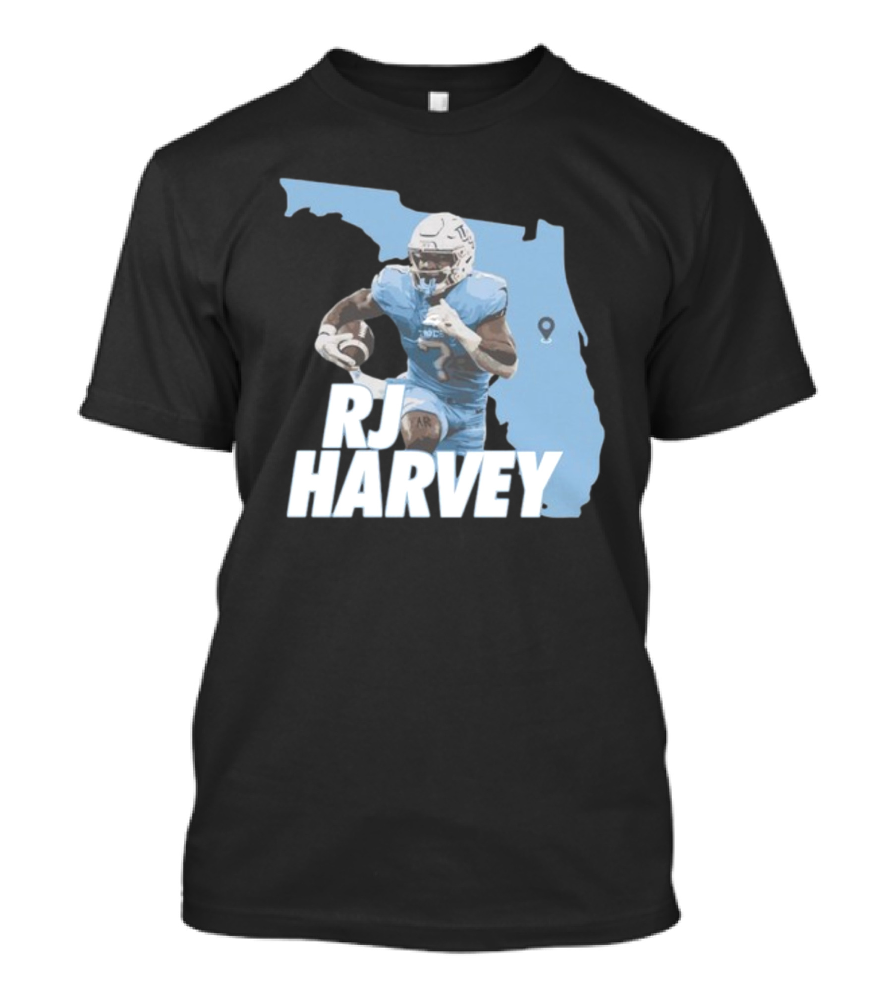 RJ Harvey Florida Football Map Background T-Shirt