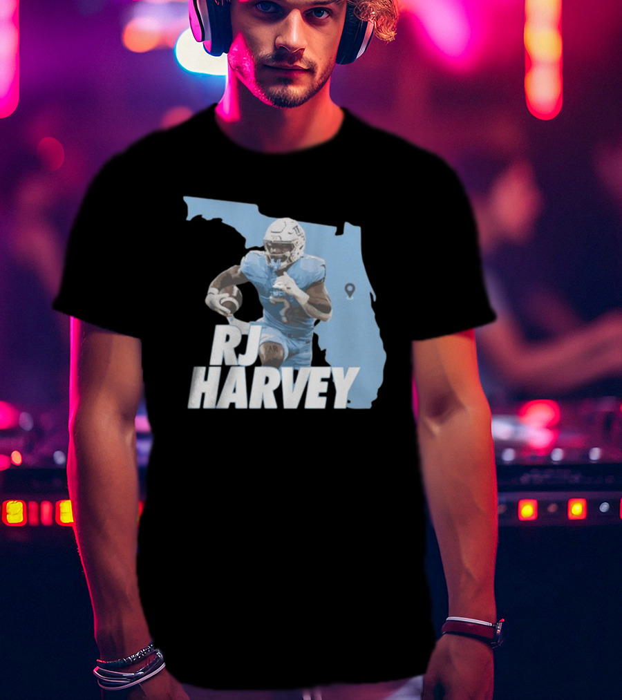 RJ Harvey Florida Football Map Background T-Shirt