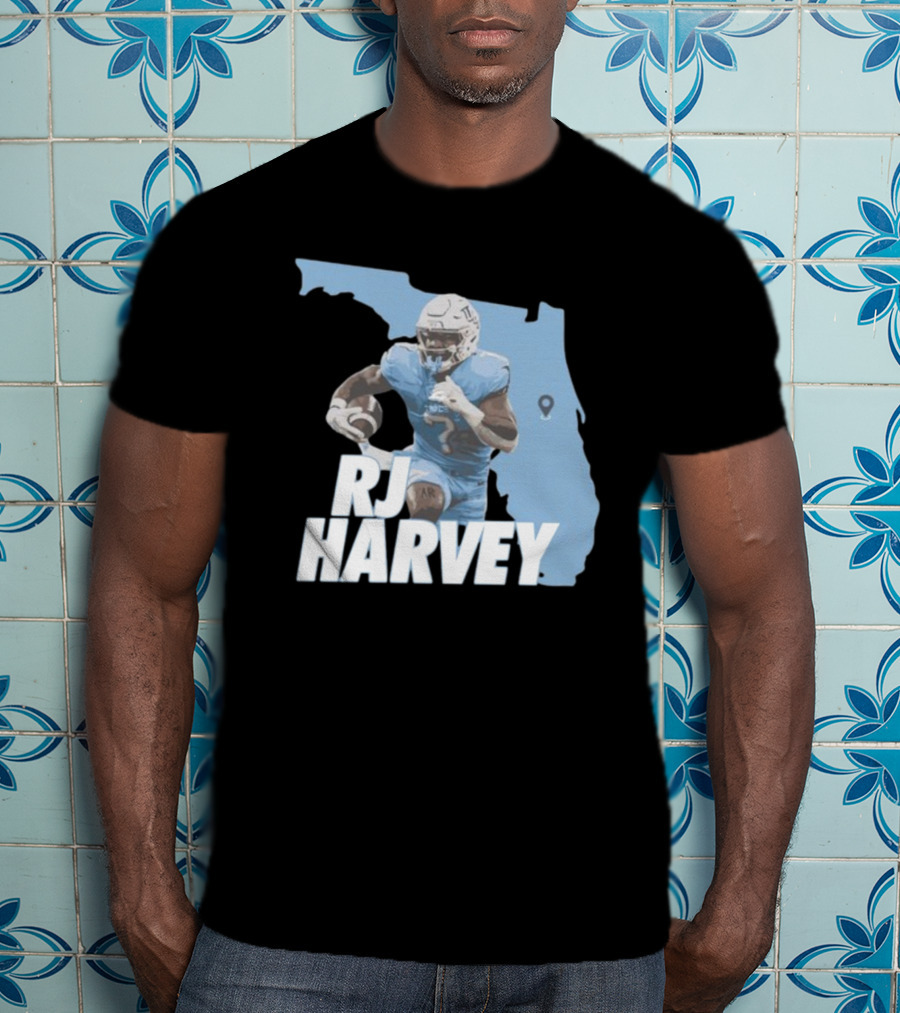 RJ Harvey Florida Football Map Background T-Shirt