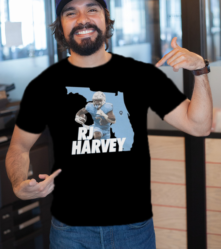 RJ Harvey Florida Football Map Background T-Shirt