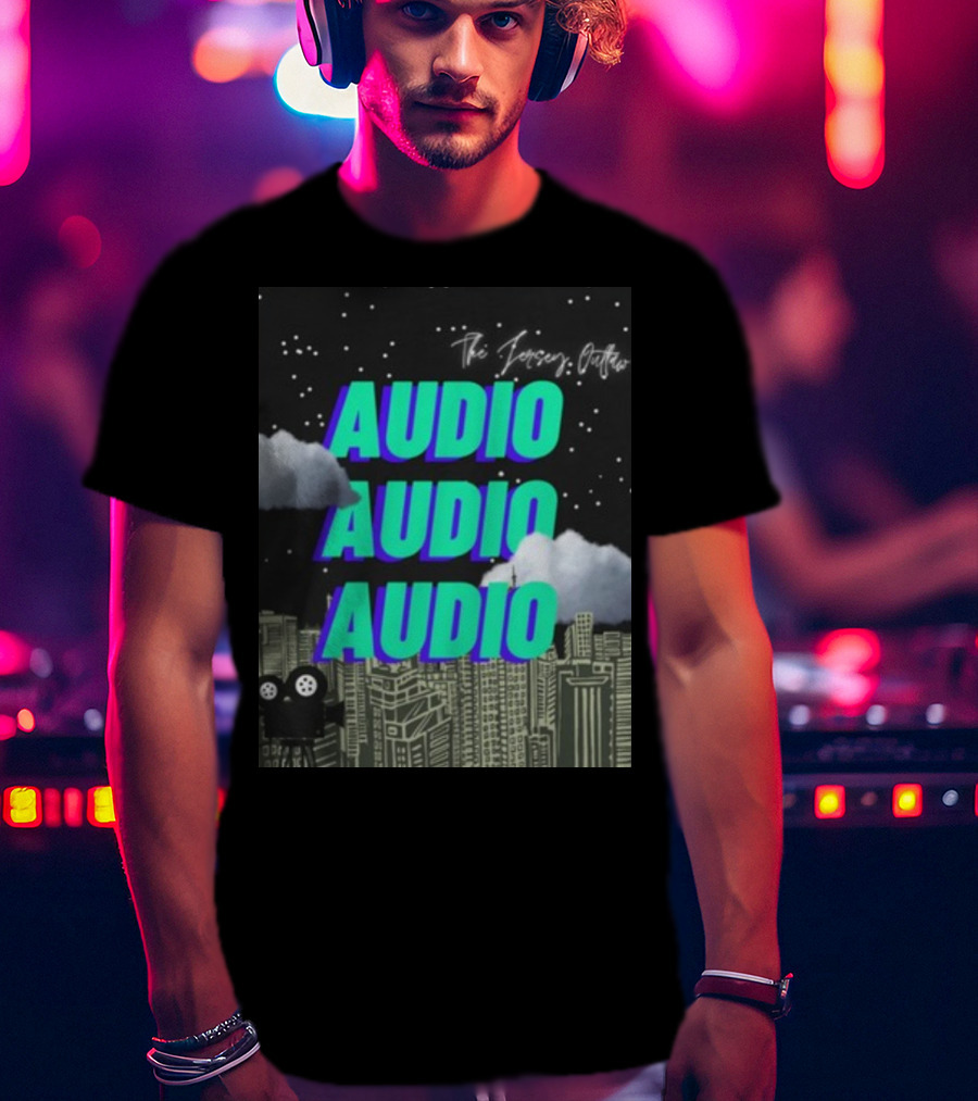 The Jersey Outlaw Audio Audio Audio Cityscape Night Scene T-Shirt