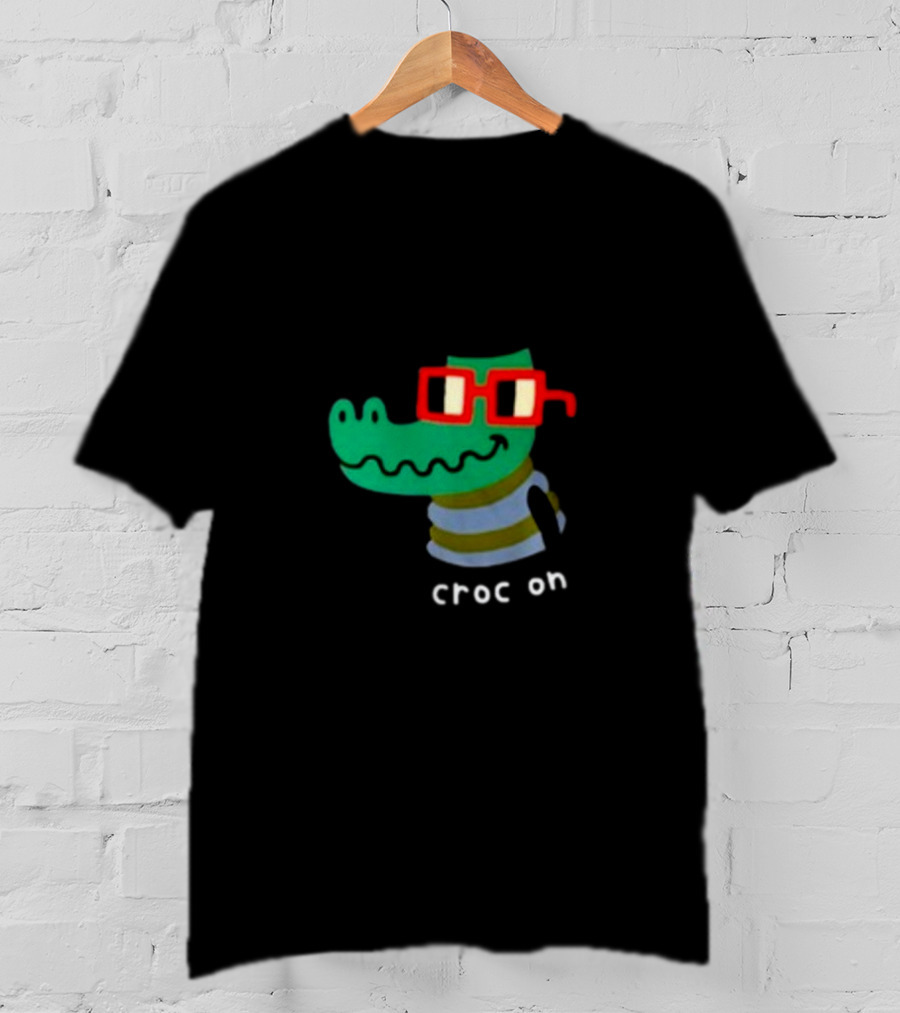 Jarmen43 Croc On Alligator With Red Glasses And Black Hat T-Shirt
