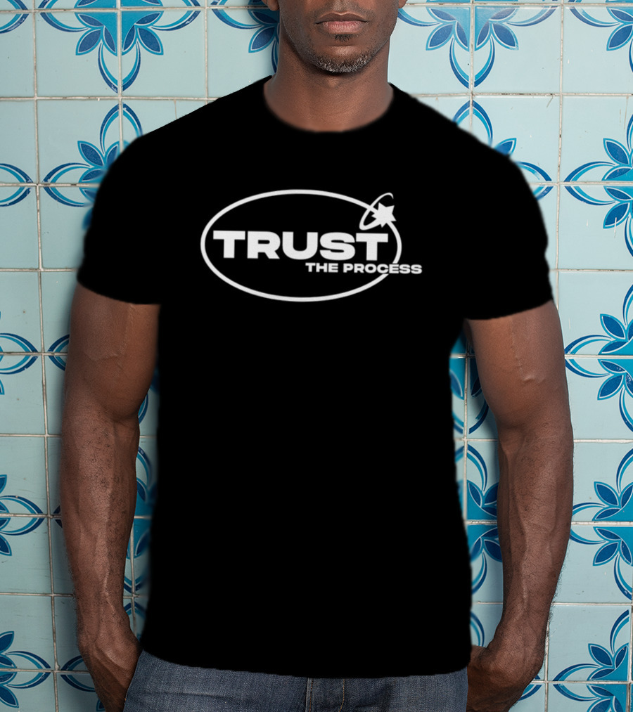 Trust The Process Tallulah Metcalfe Text With Shooting Star And Oval T-Shirt