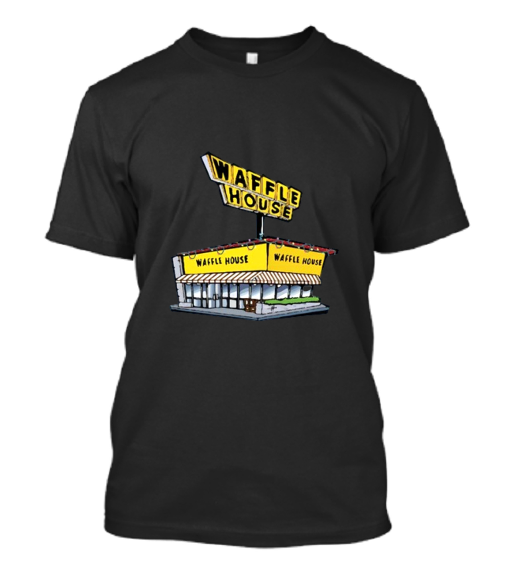 Waffle House Blue Christmas Storefront Signage T-Shirt