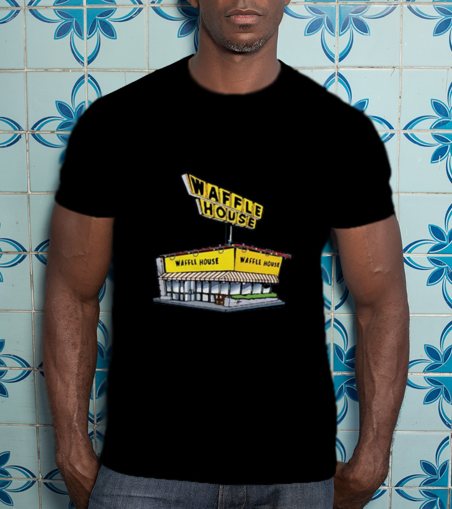 Waffle House Blue Christmas Storefront Signage T-Shirt