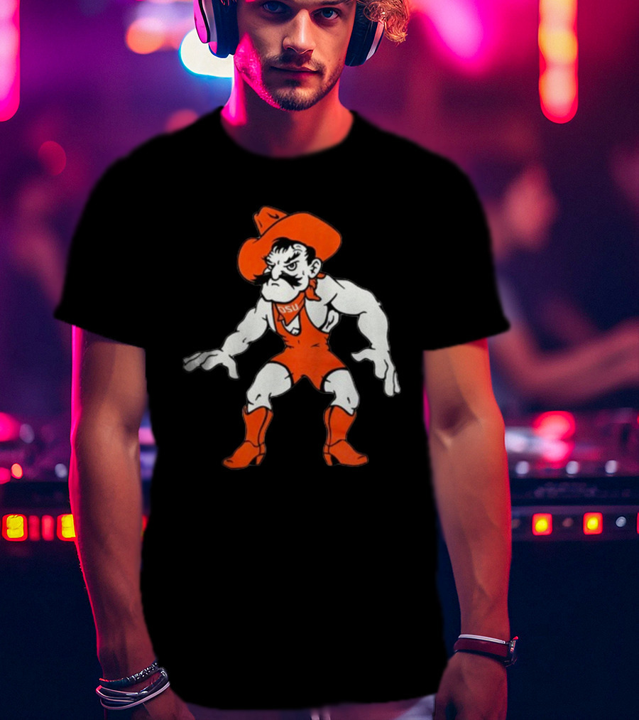 Pistol Pete OSU Wrestling Mascot Cowboy T-Shirt