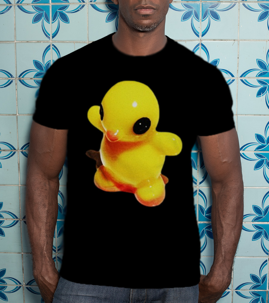 Fleshwater Plastic Duck Yellow Figurine With Black Eyes T-Shirt