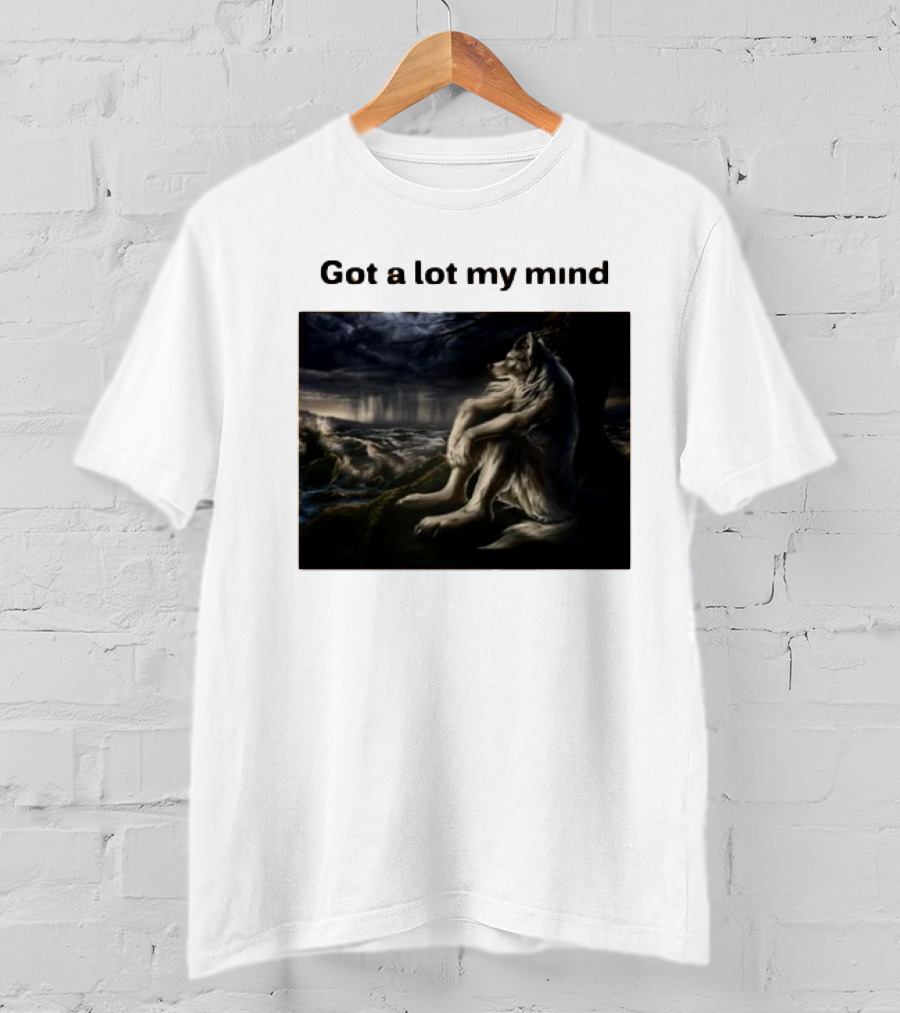 Got A Lot My Mind Wolf On Stormy Night T-Shirt