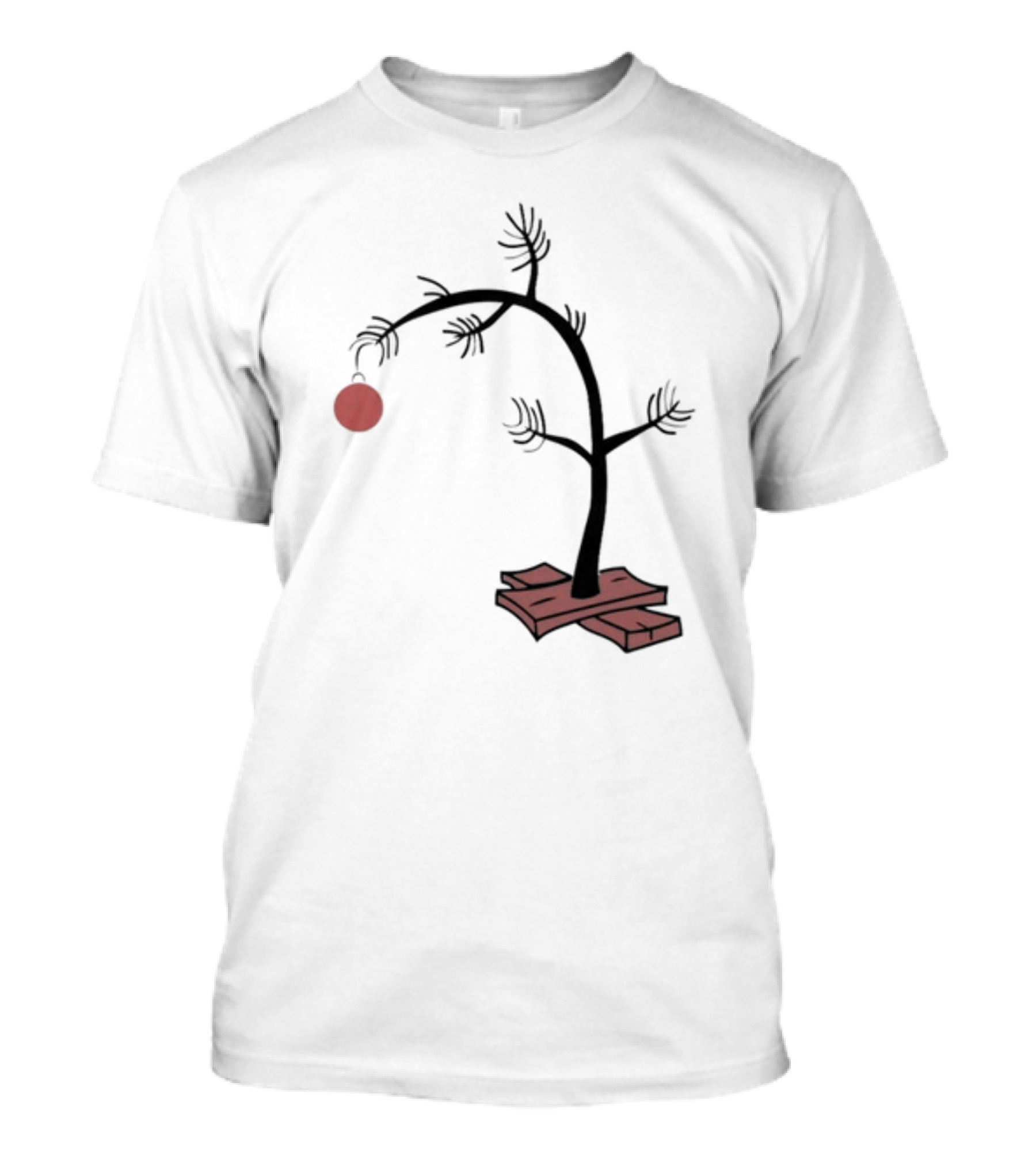 Sad Little Christmas Tree With Single Red T-Shirt