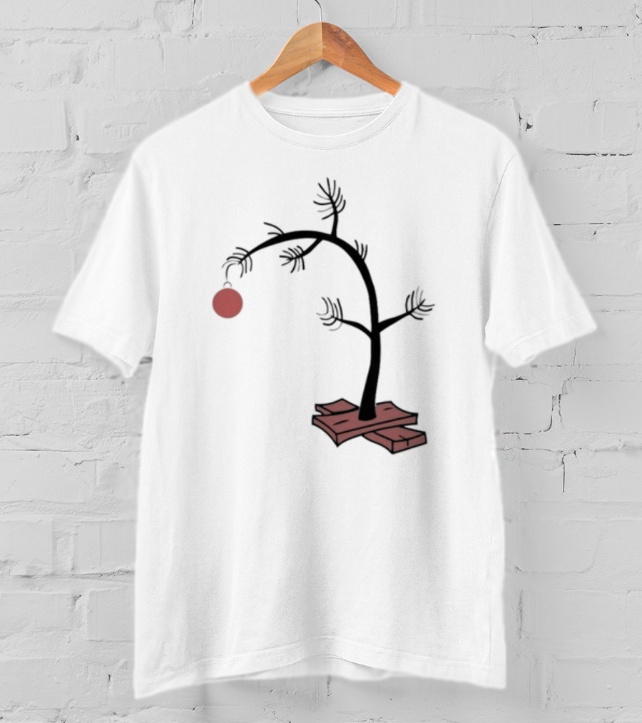 Sad Little Christmas Tree With Single Red T-Shirt