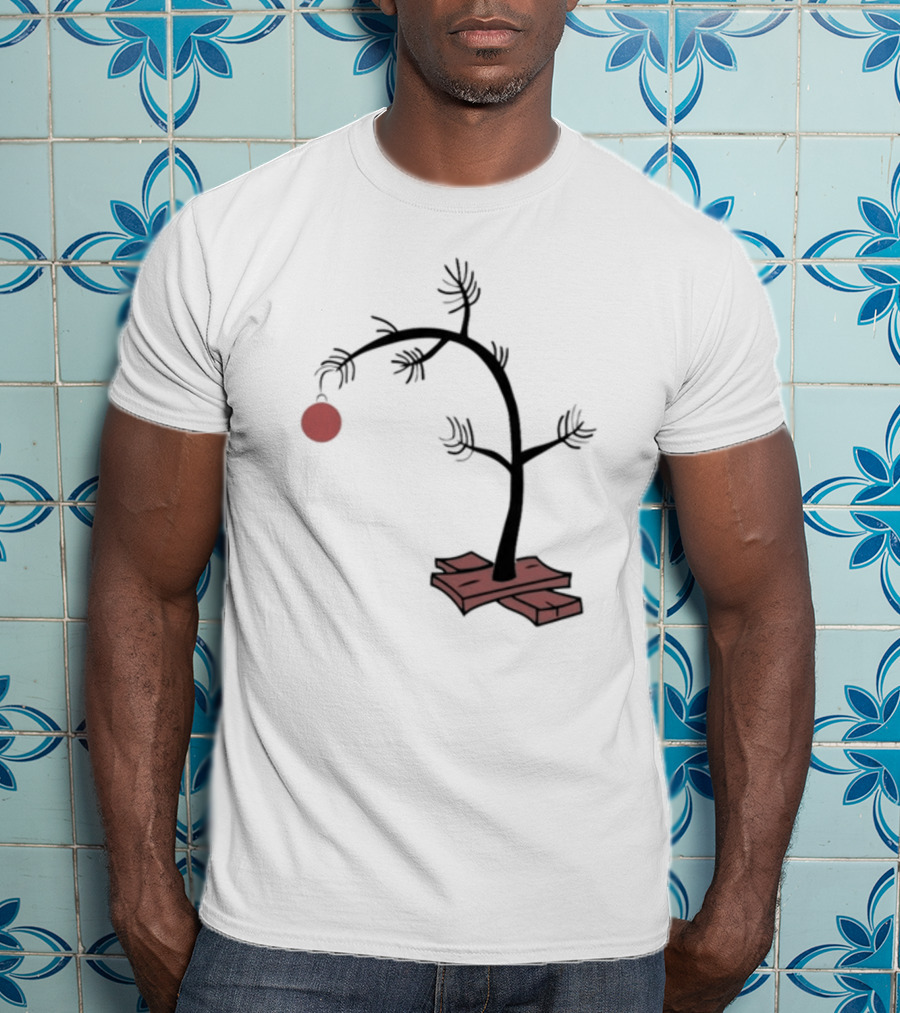 Sad Little Christmas Tree With Single Red T-Shirt