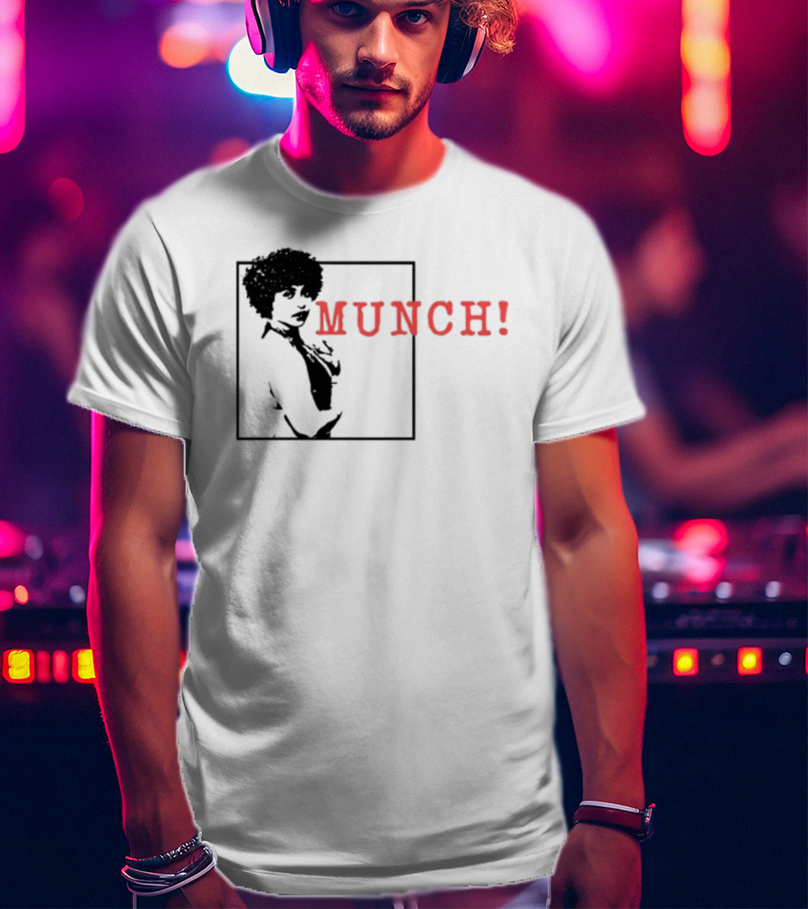 Ylikeapparel Munch Bold Red Text With Figure Image T-Shirt