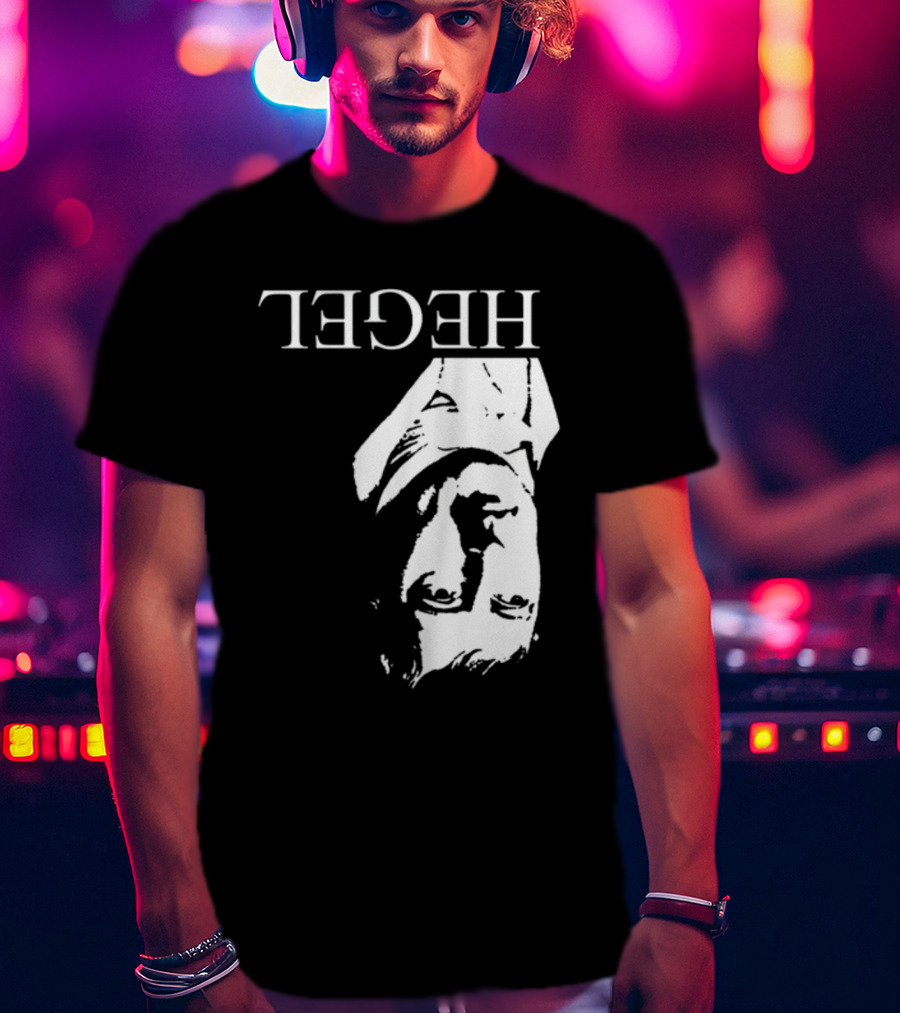 Marx Hegel Upside Down Text Image T-Shirt
