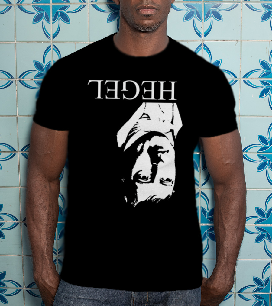Marx Hegel Upside Down Text Image T-Shirt