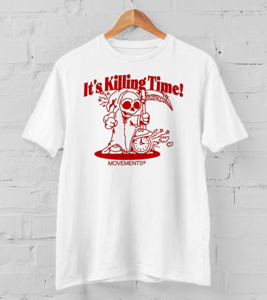 Movements It's Killing Time Grim Reaper Scythe Hourglass T-Shirt
