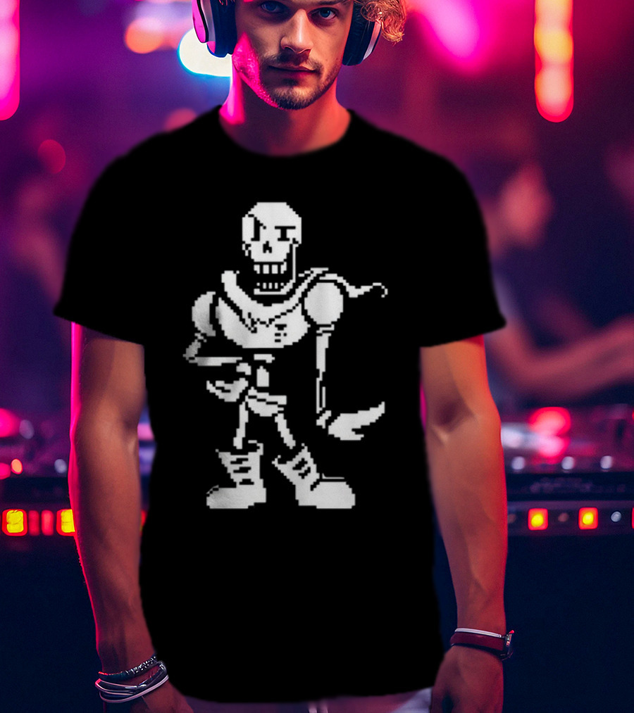 Stillstanningdnp Papyrus Battle Sprite Undertale Character Pixel T-Shirt