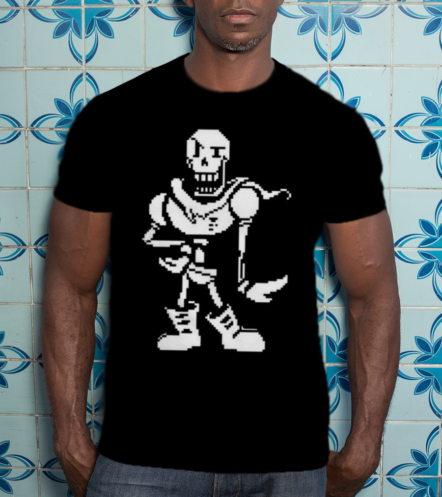 Stillstanningdnp Papyrus Battle Sprite Undertale Character Pixel T-Shirt