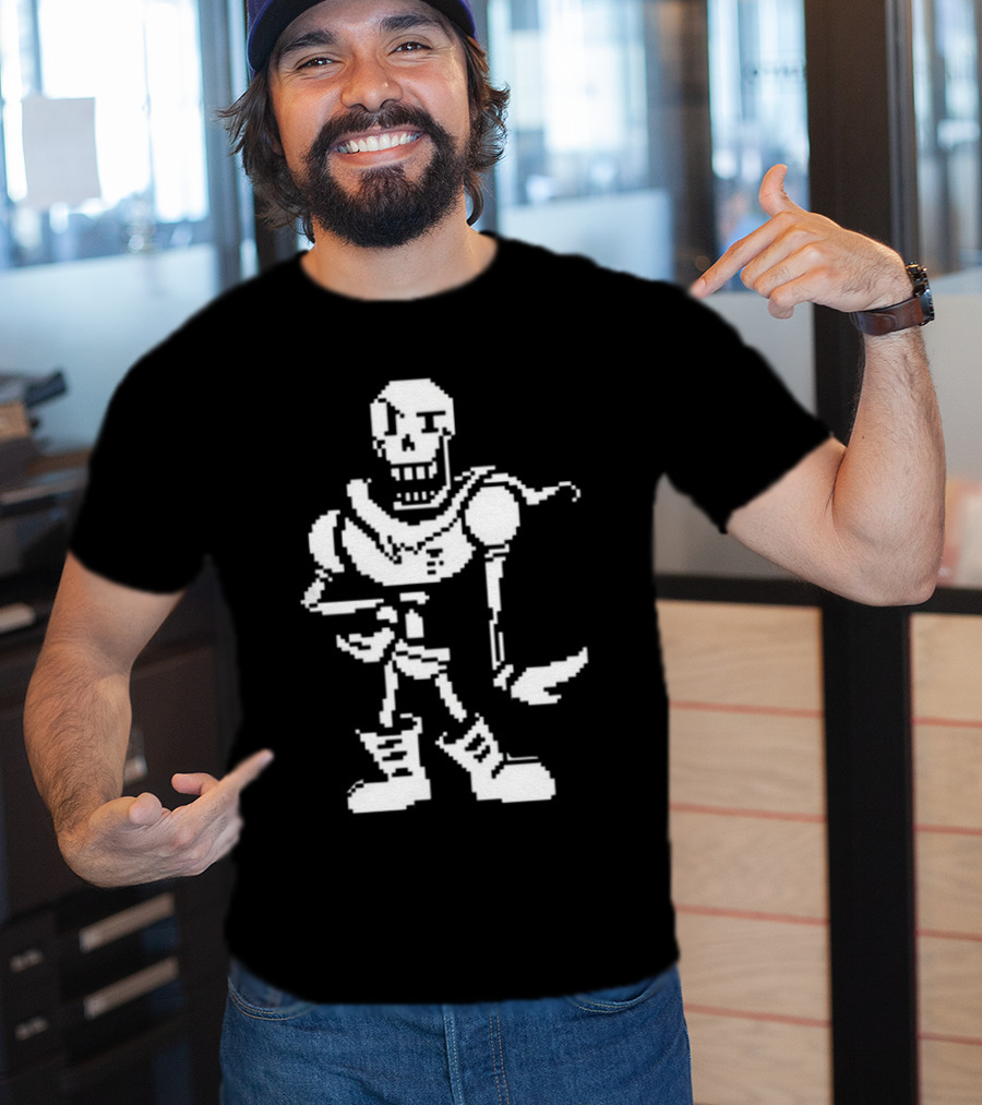 Stillstanningdnp Papyrus Battle Sprite Undertale Character Pixel T-Shirt