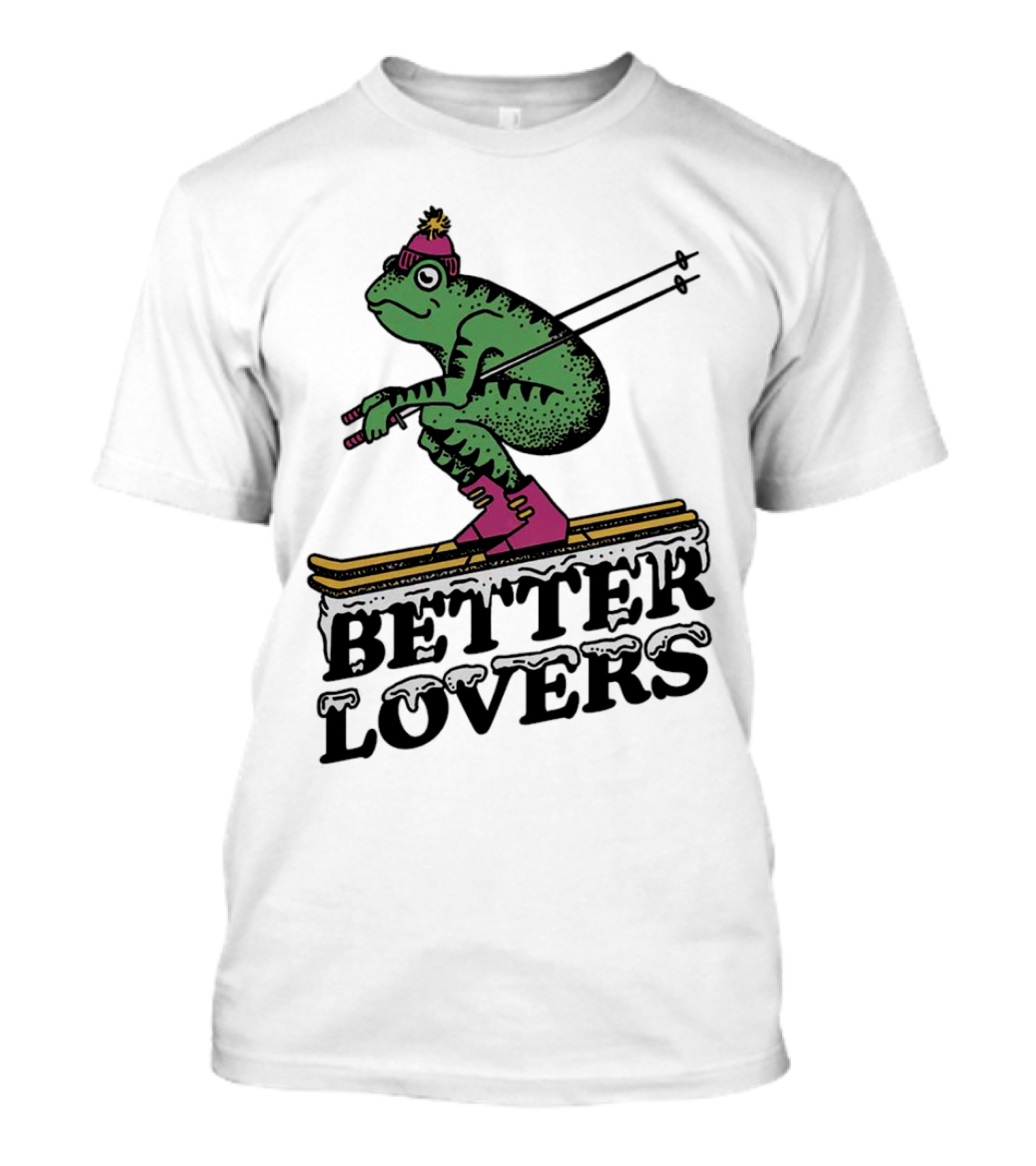 Better Lovers Ski Frog Pom Pom Hat Slalom T-Shirt