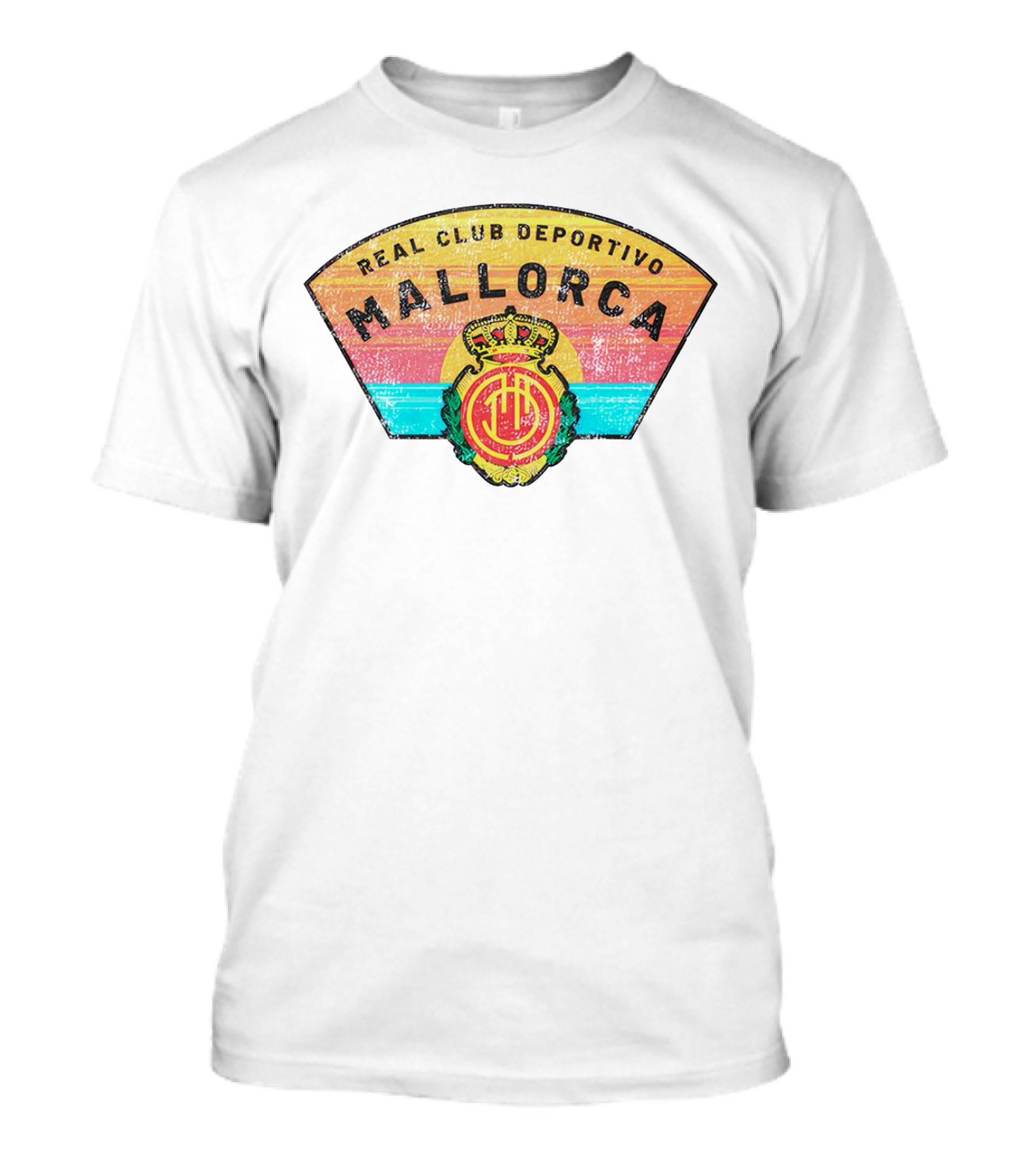 Real Club Deportivo Mallorca Vintage Logo Retro Stripes T-Shirt