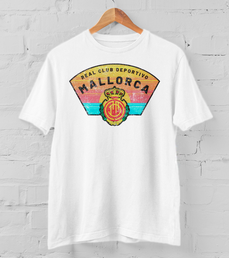 Real Club Deportivo Mallorca Vintage Logo Retro Stripes T-Shirt