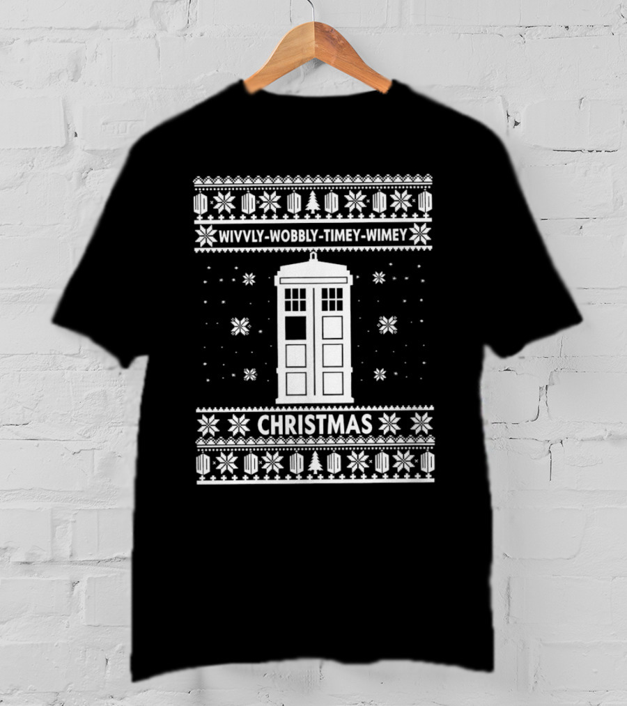Wibbly Wobbly Timey Wimey TARDIS Christmas T-Shirt