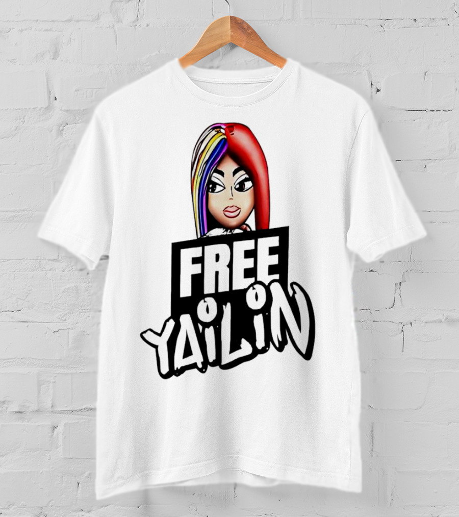 Free Yailin Colorful Hair Cartoon T-Shirt