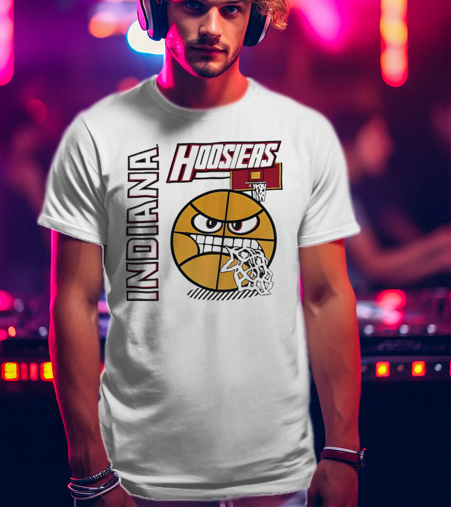 Indiana Hoosiers Angry Basketball Face T-Shirt
