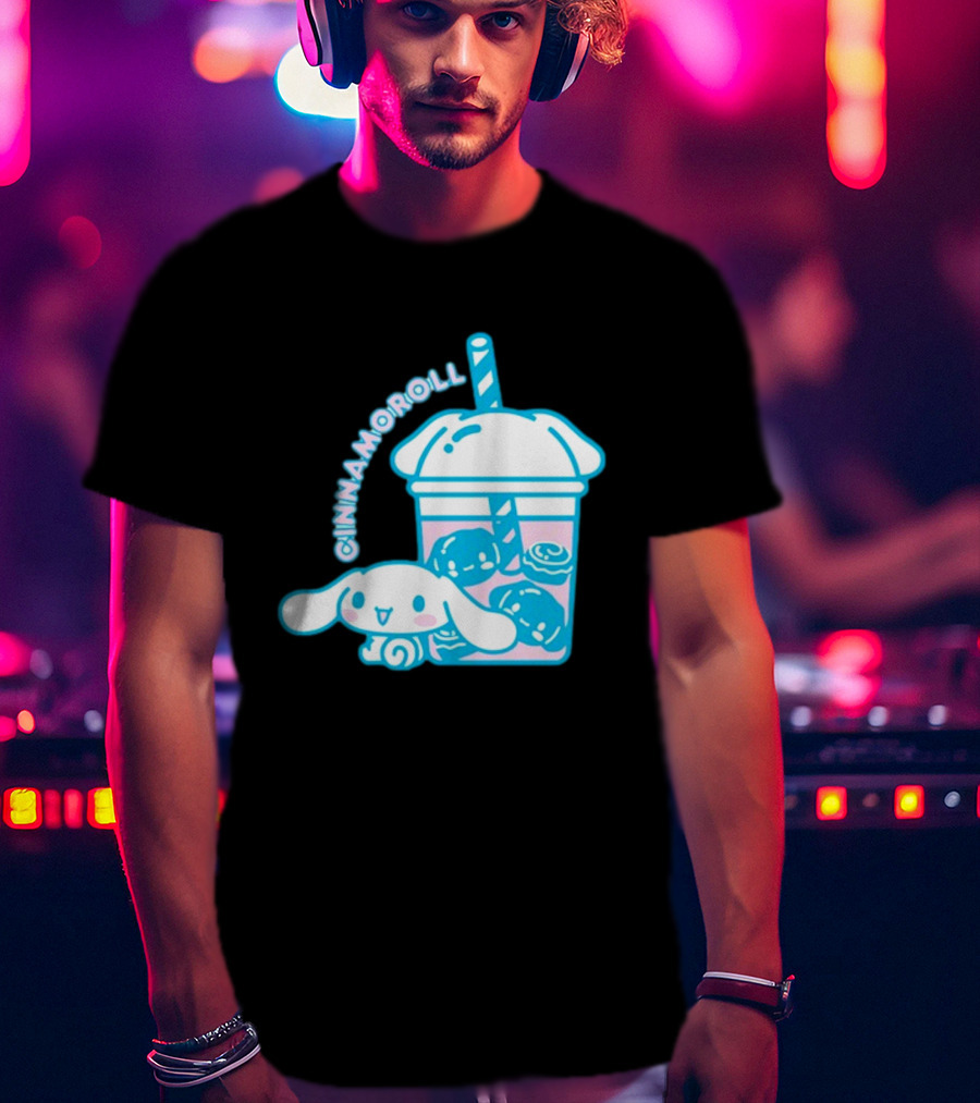 Cinnamoroll Bubble Tea Cup Pastel Cute Character T-Shirt
