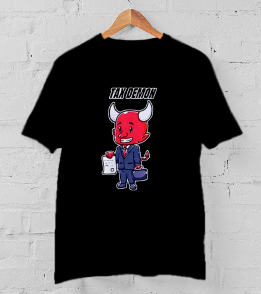 Cold Ones Tax Demon Suit Holding Document T-Shirt