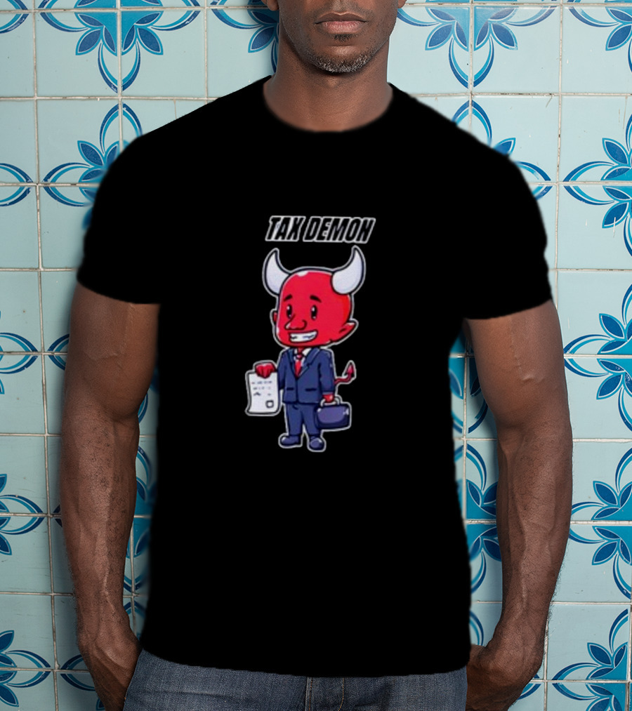 Cold Ones Tax Demon Suit Holding Document T-Shirt