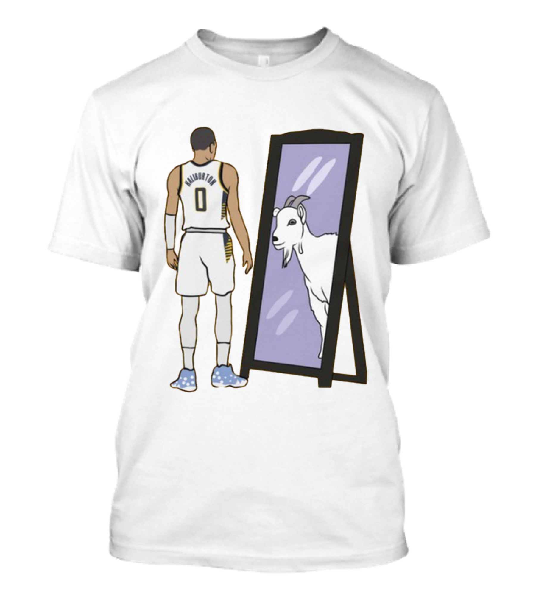 Tyrese Haliburton 0 Reflecting Goat In Mirror T-Shirt