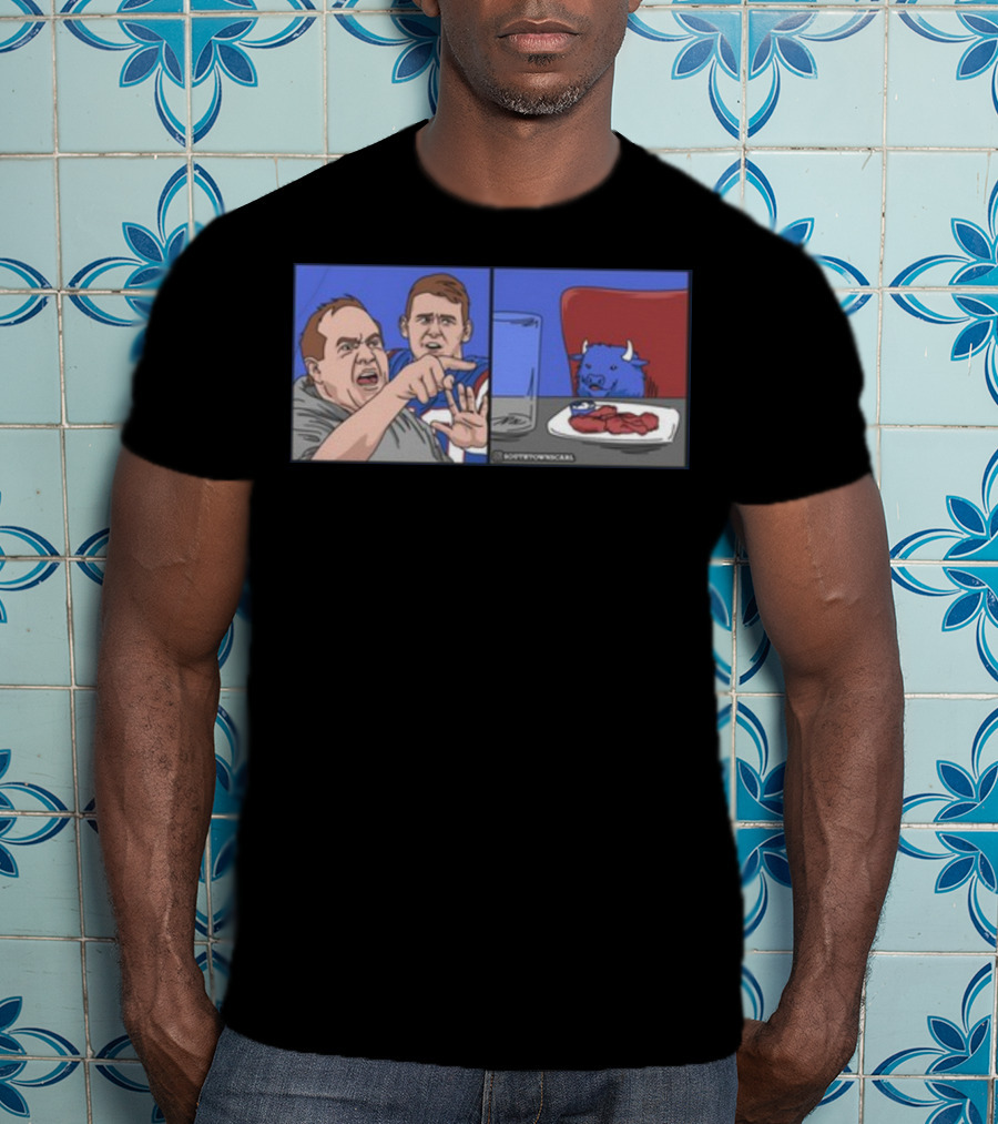 Sophtowncarl Angry Man Shouting At Blue Cat Meme T-Shirt