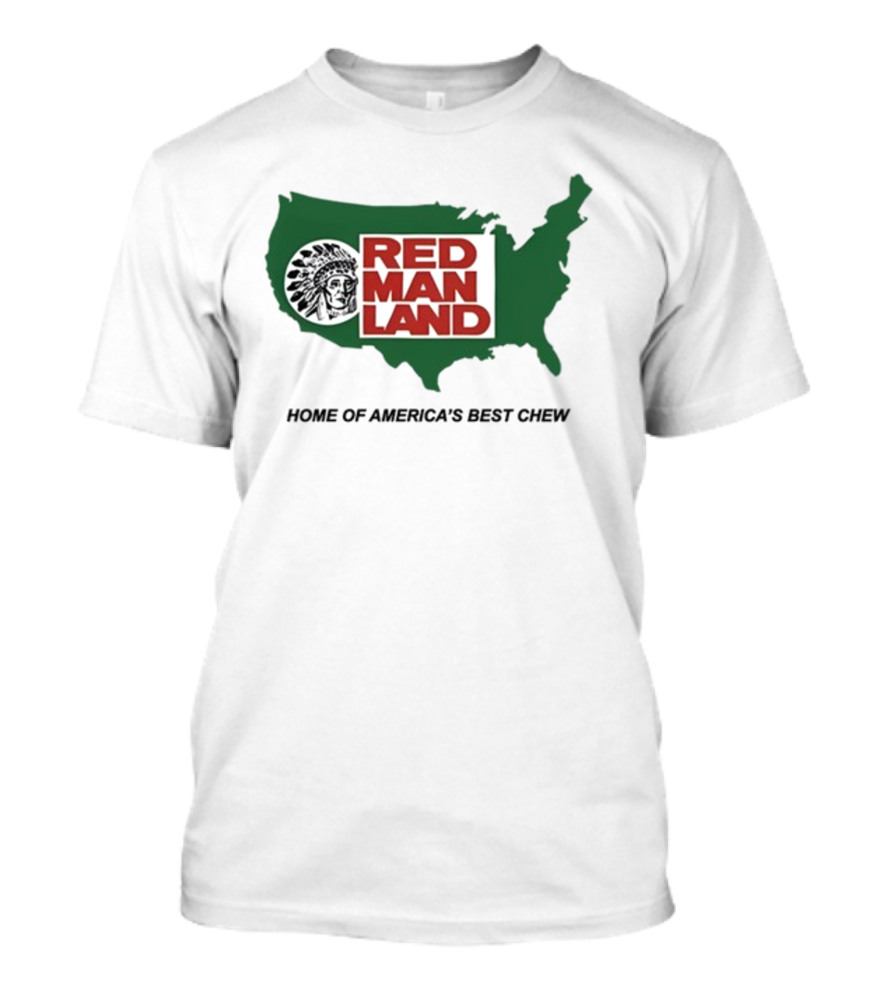 Cornbreadcountryclub Red Man Land Home Of America's Best Chew Map T-Shirt