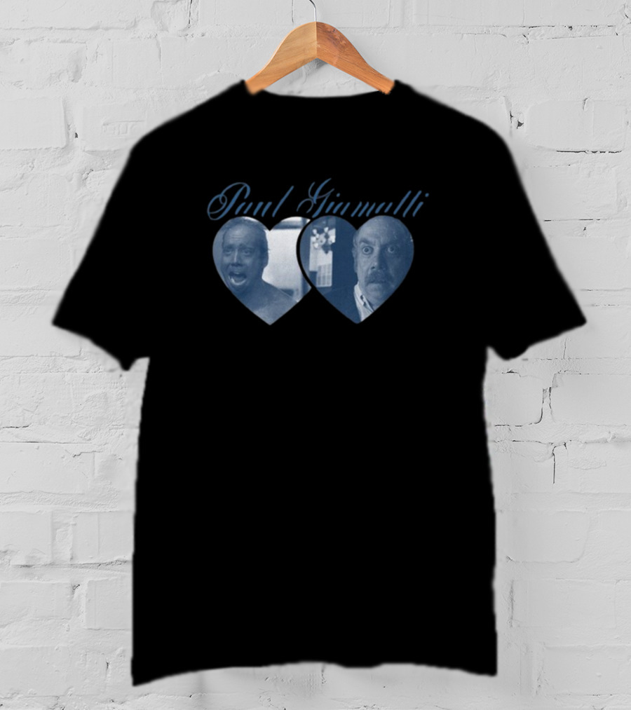 Paul Giamatti Double Heart Expression Collage T-Shirt