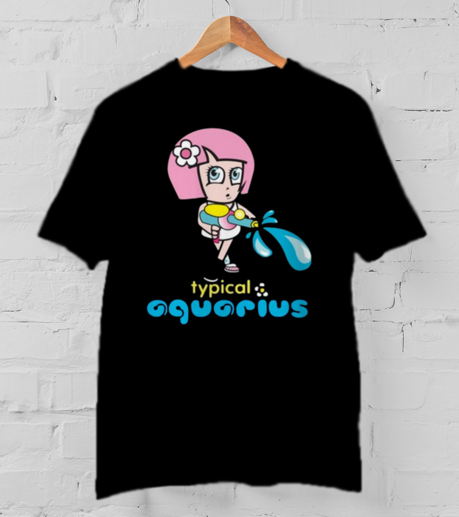 Typical Aquarius Cute Cartoon Girl With Water Splash T-Shirt