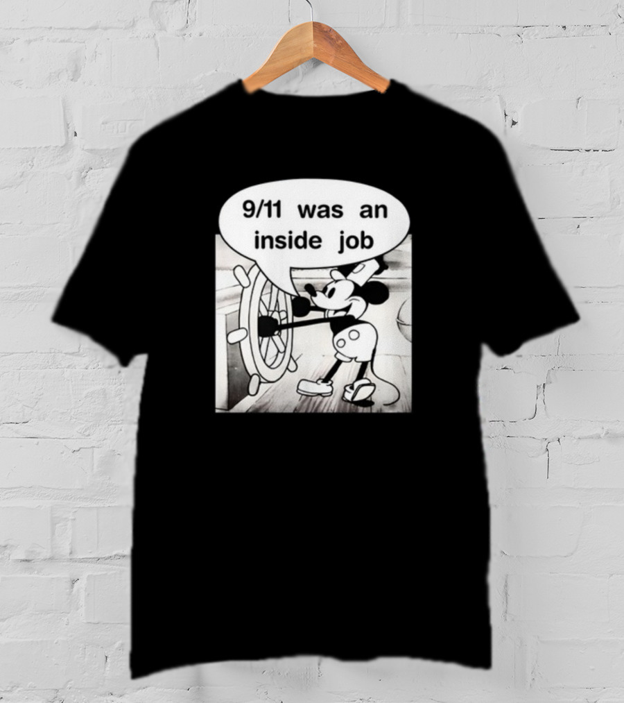 9/11 Was An Inside Job Mickey Mouse Steering Wheel T-Shirt