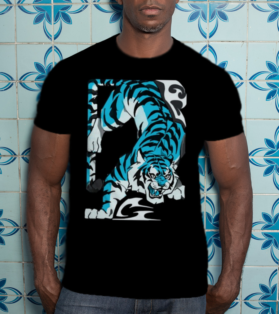 Mawili Poisonp1nk Blue Tiger Stripes T-Shirt