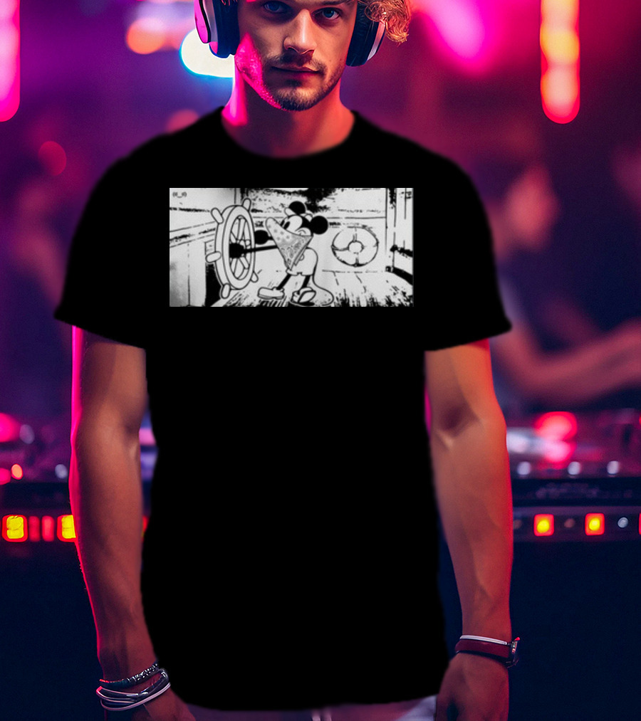 Memeulous Mickey Hood Vintage Steamboat Pizza Sailor T-Shirt